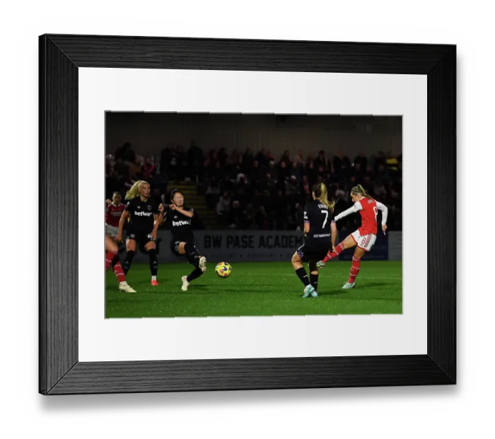 Framed Print : Arsenal's Nobbs Scores First Goal in 2022-23 FA WSL Match Against West Ham United