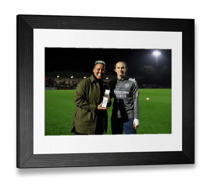 Framed Print : Arsenal's Vivianne Miedema Honored for 150th Appearance at Arsenal Women vs. West Ham United Framed Print : Arsenal's Vivianne Miedema Honored for 150th Appearance at Arsenal Women vs. West Ham United