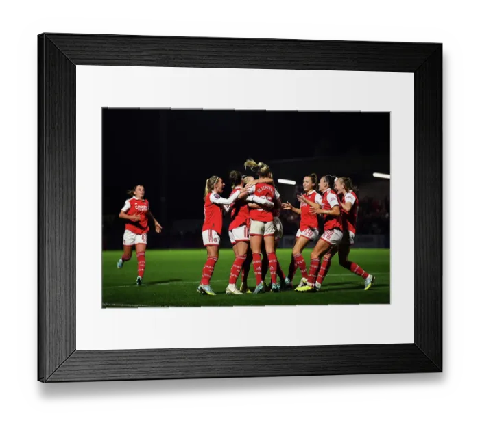 Framed Print : Arsenal Women Celebrate Second Goal Against West Ham: Stina Blackstenius and Team Framed Print : Arsenal Women Celebrate Second Goal Against West Ham: Stina Blackstenius and Team