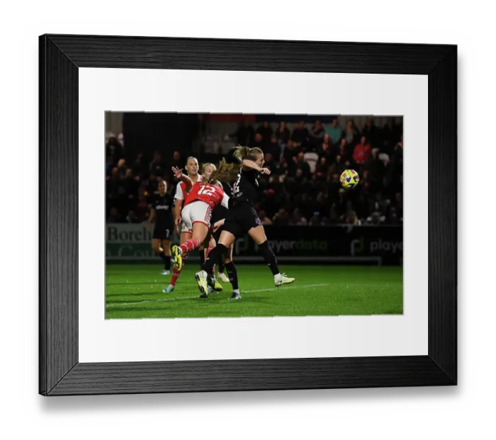 Framed Print : Arsenal Women's Super League: Frida Maanum Scores Third Goal Against West Ham United