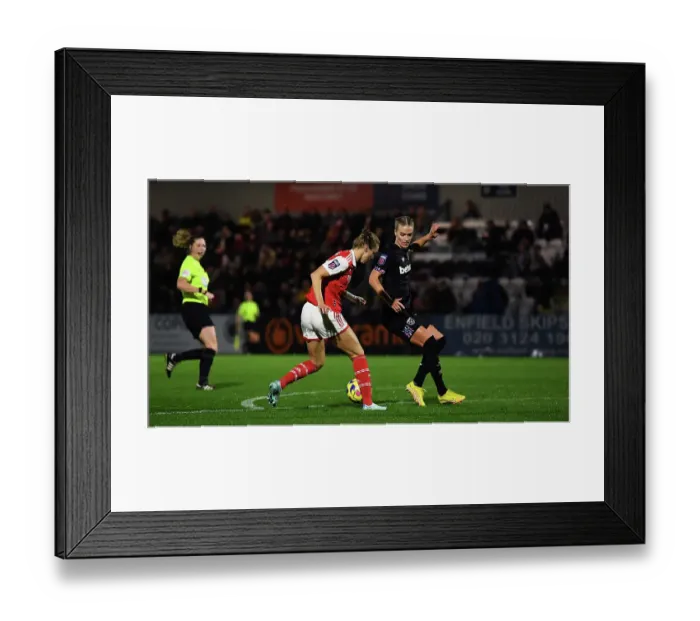 Framed Print : Miedema's Dominance: Arsenal Women Crush West Ham United in FA WSL Showdown