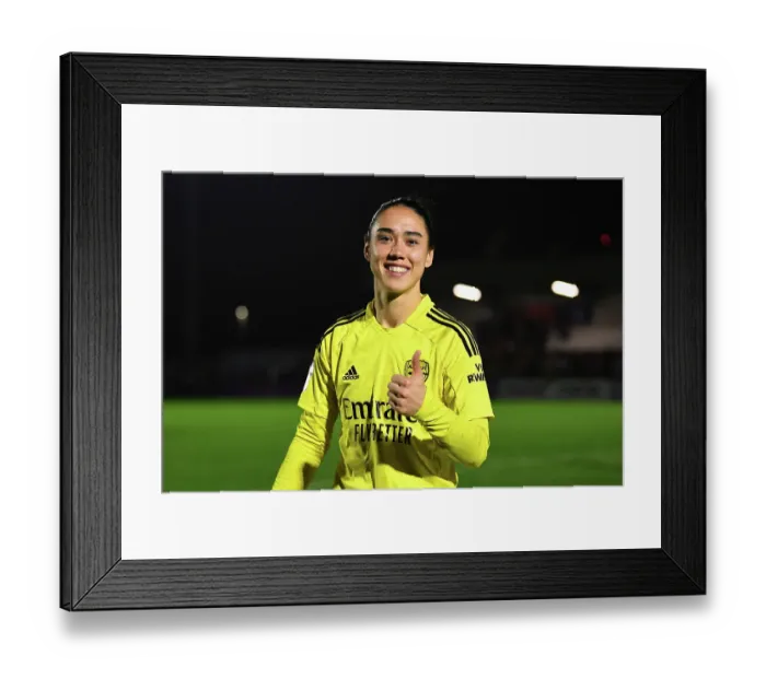 Framed Print : Determined Manuela Zinsberger: Arsenal Women's Goalkeeper Post-Match Against West Ham United