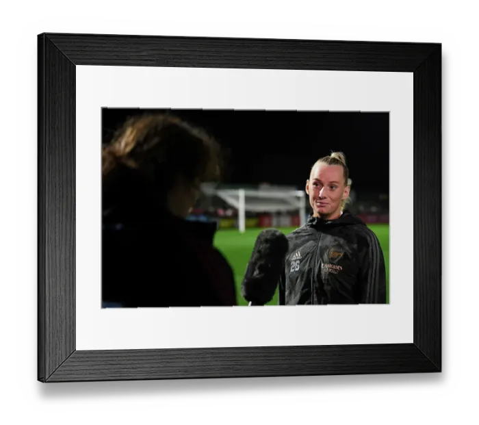 Framed Print : Arsenal Women's Stina Blackstenius Scores Triumphant Goal Against West Ham United in FA WSL Clash