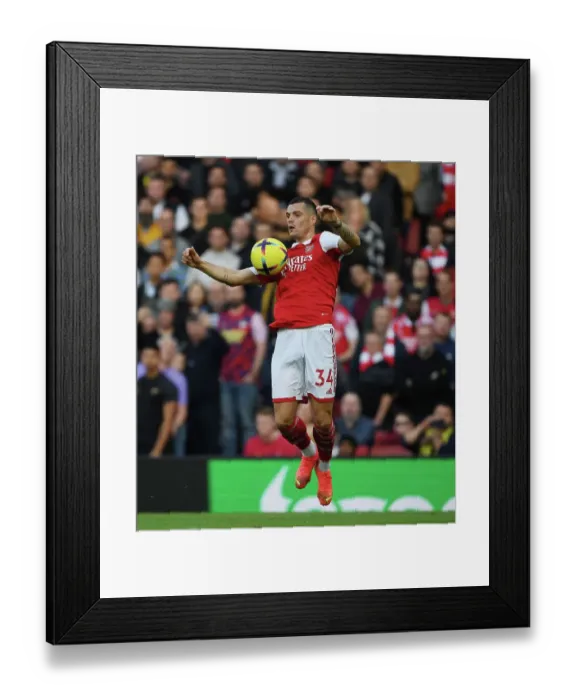 Framed Print : Arsenal's Granit Xhaka in Action Against Nottingham Forest (2022-23)