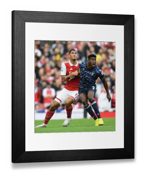 Framed Print : Arsenal vs. Nottingham Forest: Saliba vs. Awoniyi Clash in Premier League Showdown Framed Print : Arsenal vs. Nottingham Forest: Saliba vs. Awoniyi Clash in Premier League Showdown
