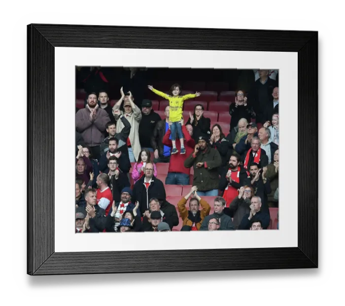 Framed Print : Arsenal Fans Rejoice after Victory against Nottingham Forest in 2022-23 Premier League
