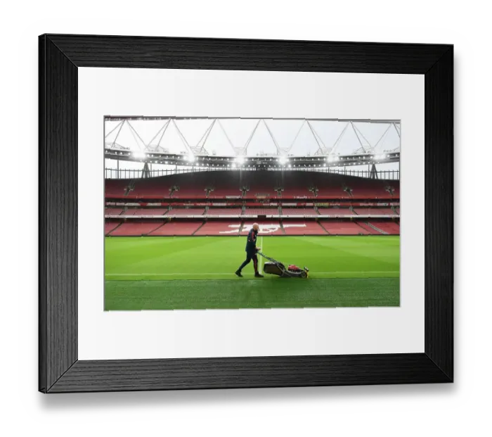 Framed Print : Arsenal FC: Grounds Crew Prepare for Arsenal v Nottingham Forest (2022-23) Framed Print : Arsenal FC: Grounds Crew Prepare for Arsenal v Nottingham Forest (2022-23)