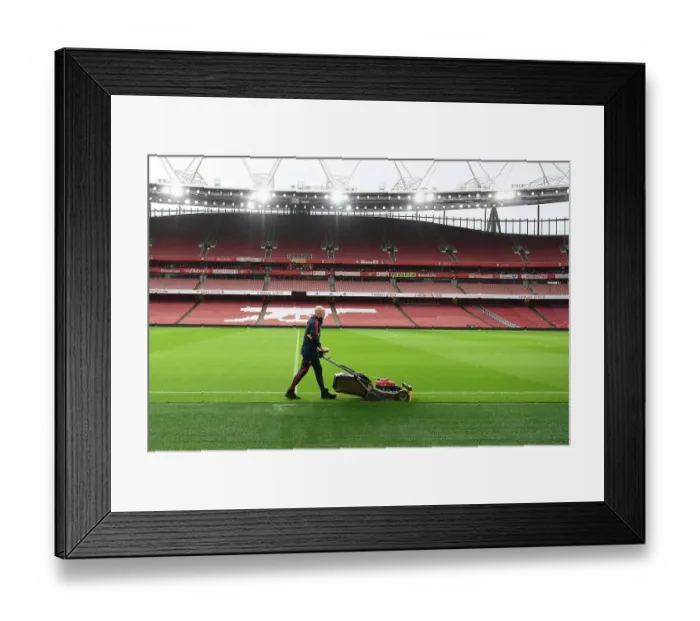 Framed Print : Arsenal FC: Pre-Match Grounds Crew Preparing Emirates Stadium for Arsenal v Nottingham Forest (2022-23) Framed Print : Arsenal FC: Pre-Match Grounds Crew Preparing Emirates Stadium for Arsenal v Nottingham Forest (2022-23)