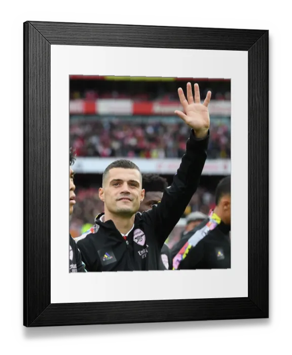 Framed Print : Granit Xhaka Gears Up: Arsenal FC vs Nottingham Forest, Premier League 2022-23