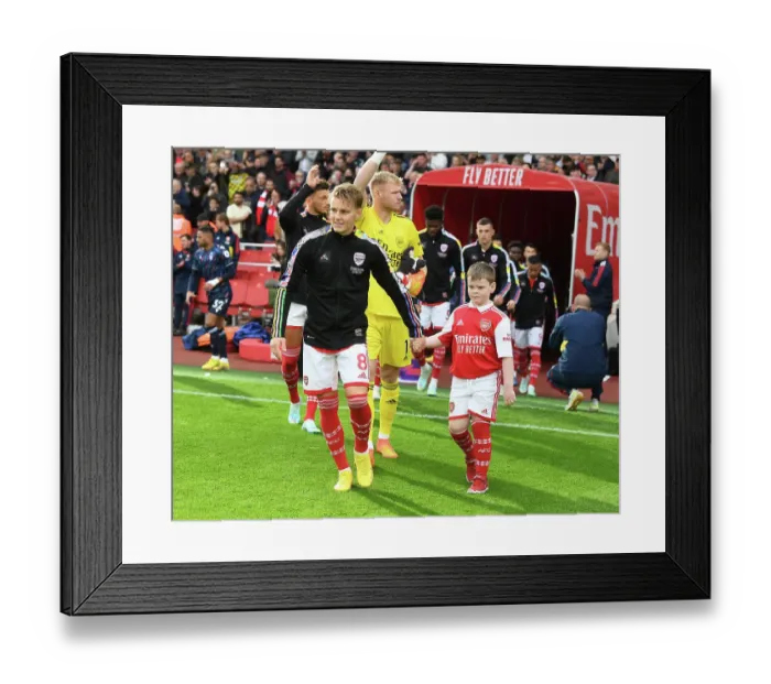 Framed Print : Martin Odegaard Meets Arsenal Mascot Before Arsenal vs. Nottingham Forest (2022-23) Framed Print : Martin Odegaard Meets Arsenal Mascot Before Arsenal vs. Nottingham Forest (2022-23)