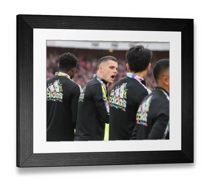 Framed Print : Arsenal's Granit Xhaka Gears Up for Arsenal v Nottingham Forest Clash (2022-23) Framed Print : Arsenal's Granit Xhaka Gears Up for Arsenal v Nottingham Forest Clash (2022-23)