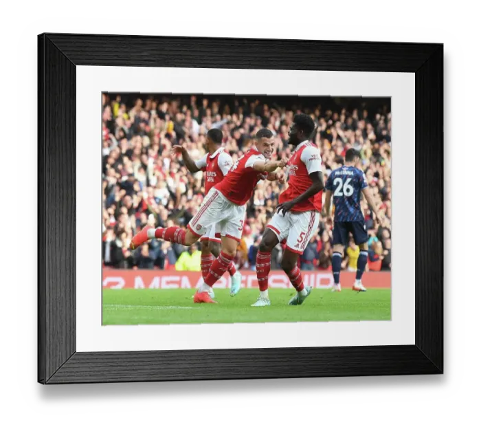 Framed Print : Thomas Partey and Granit Xhaka Celebrate Arsenal's Fourth Goal vs. Nottingham Forest (2022-23) Framed Print : Thomas Partey and Granit Xhaka Celebrate Arsenal's Fourth Goal vs. Nottingham Forest (2022-23)