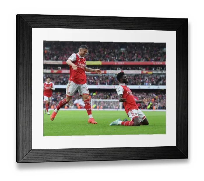 Framed Print : Partey and Xhaka's Jubilant Moment: Arsenal's Four-Goal Lead Against Nottingham Forest (2022-23) Framed Print : Partey and Xhaka's Jubilant Moment: Arsenal's Four-Goal Lead Against Nottingham Forest (2022-23)