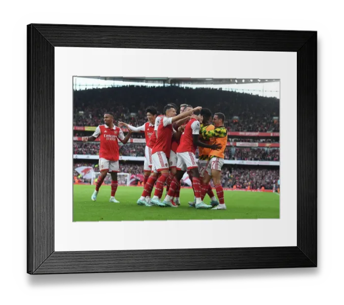 Framed Print : Thomas Partey's Four-Goal Blitz: Arsenal's Dominant Victory over Nottingham Forest (2022-23)