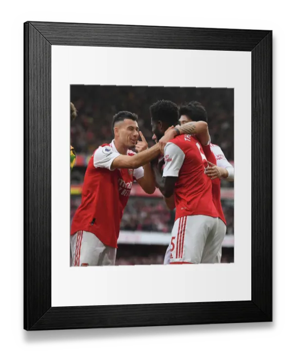 Framed Print : Thomas Partey and Gabriel Martinelli Celebrate Arsenal's Fourth Goal vs. Nottingham Forest (2022-23) Framed Print : Thomas Partey and Gabriel Martinelli Celebrate Arsenal's Fourth Goal vs. Nottingham Forest (2022-23)