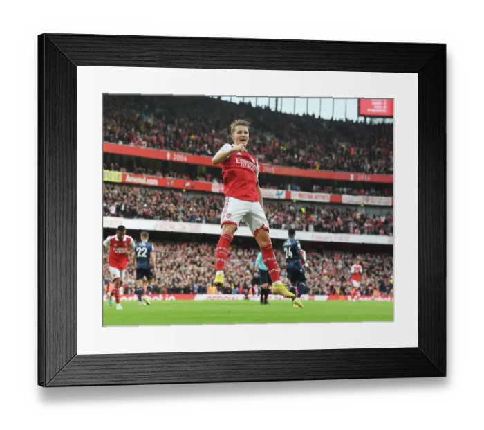 Framed Print : Five-Star Odegaard: Martin's Brace Leads Arsenal's Rampage against Nottingham Forest (2022-23)