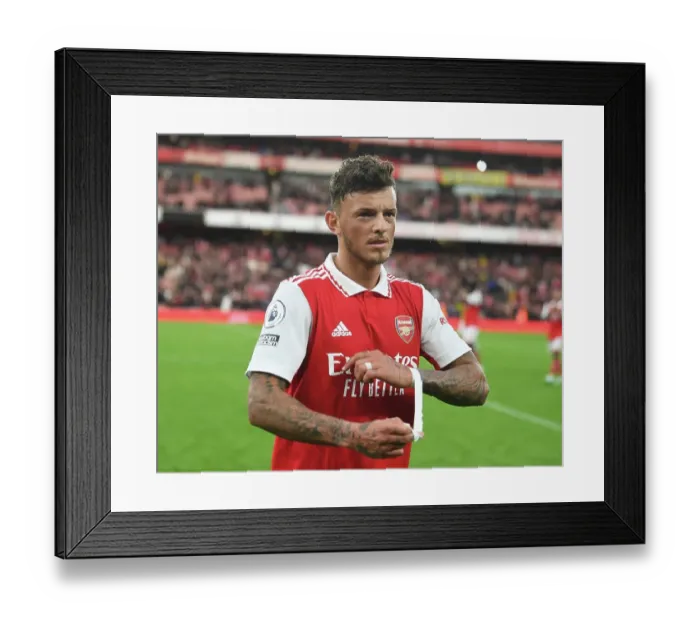 Framed Print : Arsenal's Ben White Post-Match at Emirates Stadium vs. Nottingham Forest (2022-23)