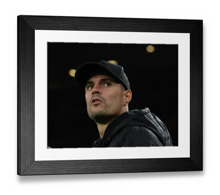 Framed Print : Granit Xhaka's Stellar Midfield Display: Arsenal's Europa League Triumph over FC Zurich (2022-23)