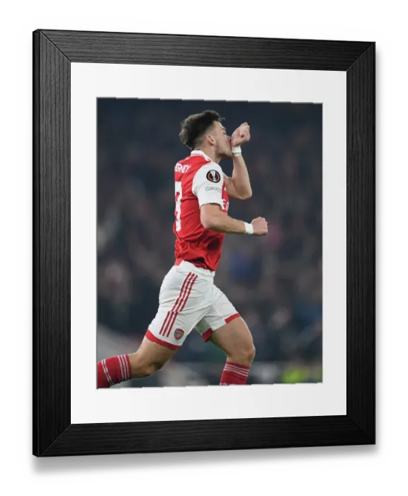 Framed Print : Arsenal's Kieran Tierney Scores in Europa League Victory over FC Zurich