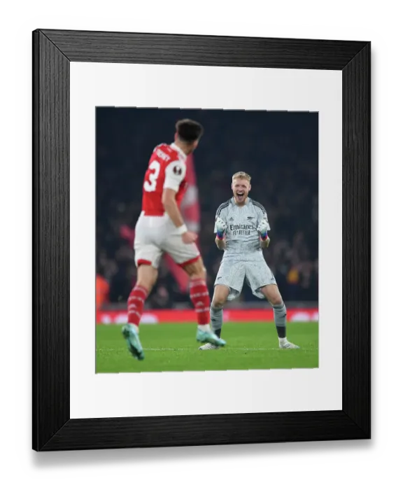 Framed Print : Arsenal: Tierney and Ramsdale's Europa League Goal Celebration Framed Print : Arsenal: Tierney and Ramsdale's Europa League Goal Celebration