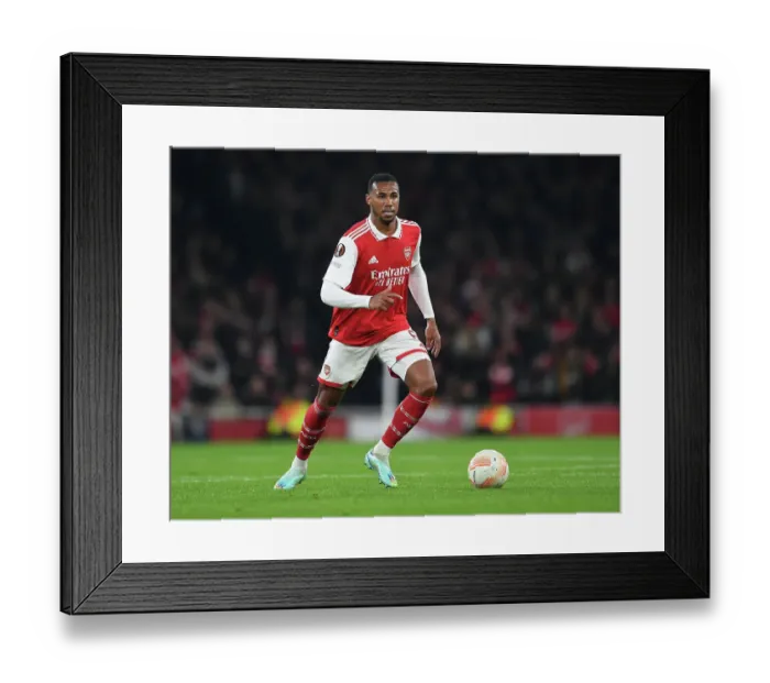 Framed Print : Arsenal vs FC Zurich: Gabriel Magalhaes in Action - UEFA Europa League Group A (2022-23)