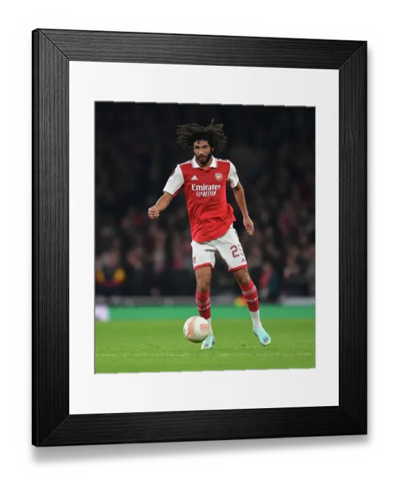 Framed Print : Mohamed Elneny in Action: Arsenal's Midfield Maestro Shines in Europa League Clash Against FC Zurich