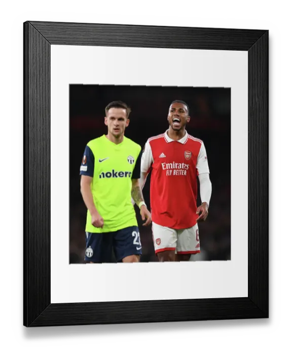 Framed Print : Gabriel Magalhaes in Action: Arsenal vs FC Zurich, UEFA Europa League (2022-23)