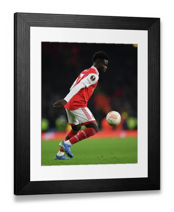 Framed Print : Arsenal's Bukayo Saka in Action: Arsenal vs FC Zurich, UEFA Europa League Group A (2022-23)