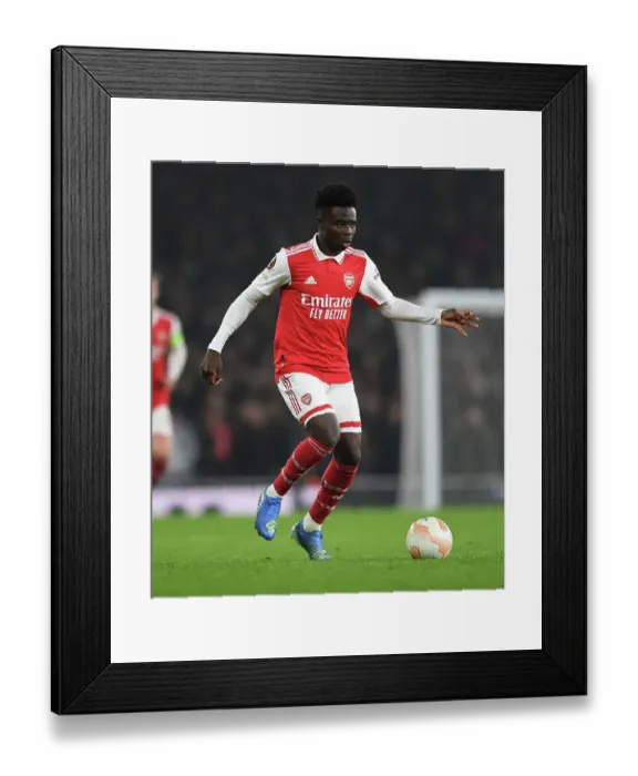 Framed Print : Arsenal's Bukayo Saka Shines: Arsenal vs FC Zurich, UEFA Europa League Group A (2022-23)