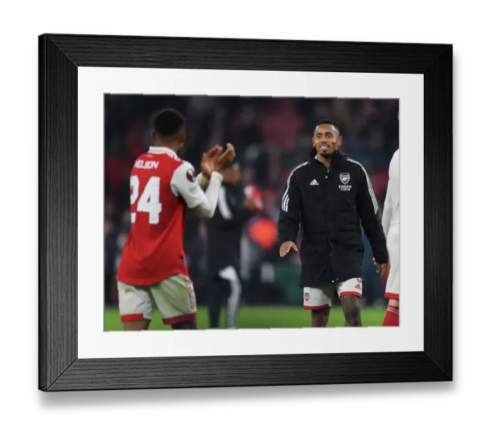 Framed Print : Arsenal's Gabriel Jesus Celebrates after Winning against FC Zurich in Europa League Group A, 2022-23