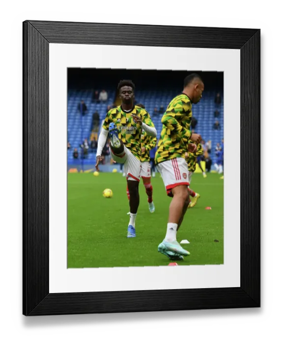Framed Print : Bukayo Saka's Pre-Match Routine: Chelsea vs. Arsenal, Premier League 2022-23 Framed Print : Bukayo Saka's Pre-Match Routine: Chelsea vs. Arsenal, Premier League 2022-23