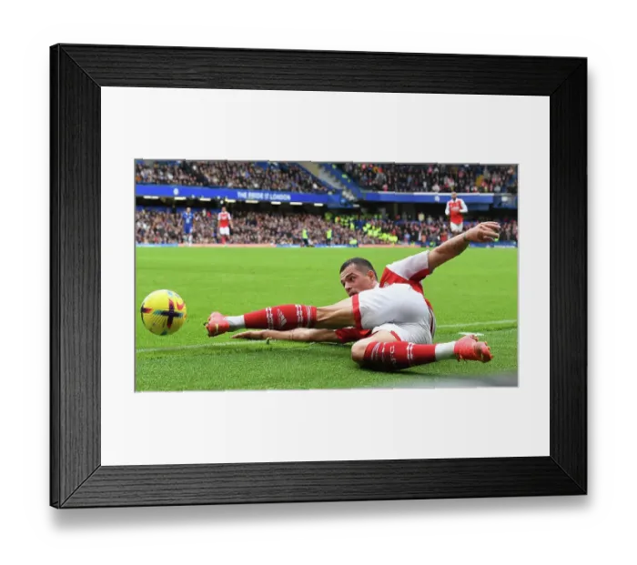 Framed Print : Xhaka in Action: Chelsea vs. Arsenal, Premier League 2022-23 Framed Print : Xhaka in Action: Chelsea vs. Arsenal, Premier League 2022-23