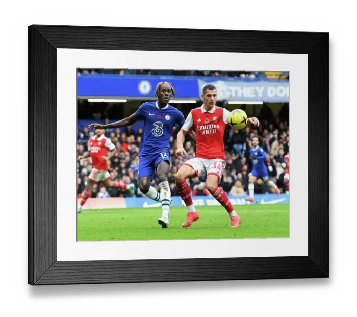 Framed Print : Xhaka vs Chalobah: Battle in the Heart of the Battlefield - Chelsea vs Arsenal, Premier League 2022-23