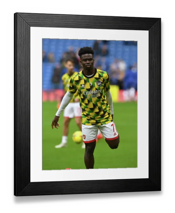 Framed Print : Bukayo Saka's Focused Pre-Match Routine: Arsenal vs. Chelsea, Premier League 2022-23 Framed Print : Bukayo Saka's Focused Pre-Match Routine: Arsenal vs. Chelsea, Premier League 2022-23