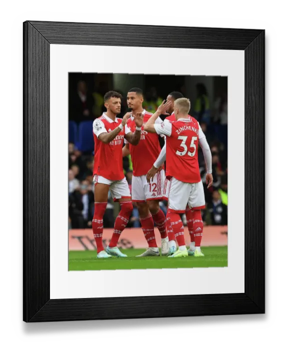Framed Print : Arsenal's Defensive Quartet Ahead of Chelsea Showdown - Premier League 2022-23