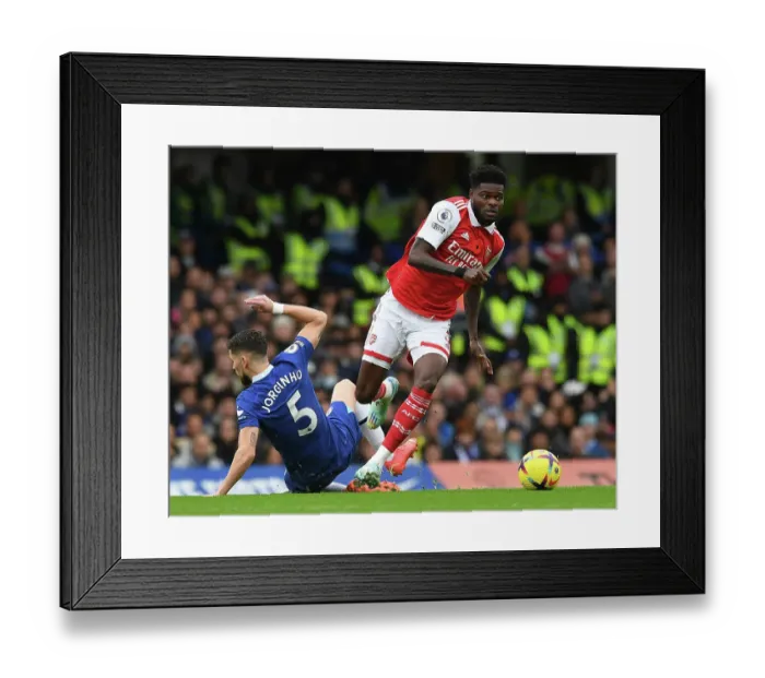 Framed Print : Thomas Partey Outpaces Jorginho: Arsenal vs. Chelsea, Premier League 2022-23