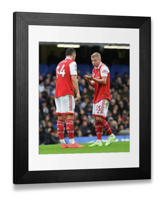 Framed Print : Arsenal's Xhaka and Zinchenko in Action Against Chelsea in the Premier League (2022-23) Framed Print : Arsenal's Xhaka and Zinchenko in Action Against Chelsea in the Premier League (2022-23)