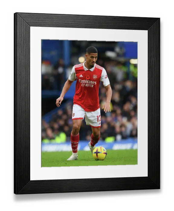 Framed Print : William Saliba vs. Chelsea: Arsenal vs. Chelsea Clash in Premier League 2022-23