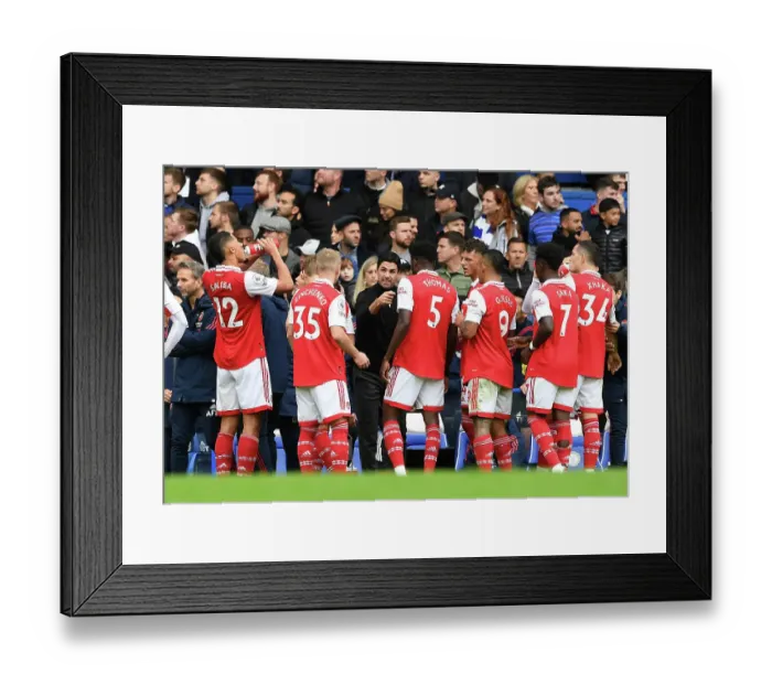 Framed Print : Arsenal Manager Mikel Arteta Rallies Team During Chelsea Showdown, Premier League 2022-23 Framed Print : Arsenal Manager Mikel Arteta Rallies Team During Chelsea Showdown, Premier League 2022-23