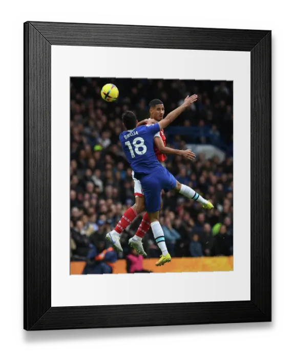 Framed Print : Head-to-Head: Saliba vs Broja - Chelsea vs Arsenal, Premier League 2022-23 Framed Print : Head-to-Head: Saliba vs Broja - Chelsea vs Arsenal, Premier League 2022-23