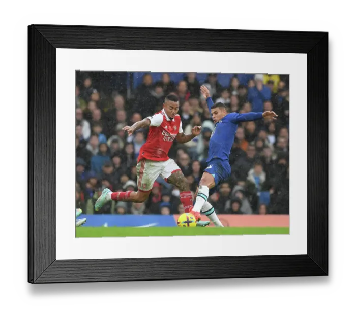 Framed Print : Gabriel Jesus vs. Thiago Silva: Battle at Stamford Bridge - Chelsea vs. Arsenal, Premier League 2022-23 Framed Print : Gabriel Jesus vs. Thiago Silva: Battle at Stamford Bridge - Chelsea vs. Arsenal, Premier League 2022-23