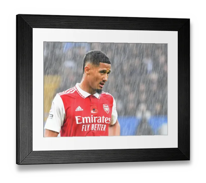 Framed Print : William Saliba Stands Firm Against Chelsea: Arsenal vs. Chelsea, Premier League 2022-23 Framed Print : William Saliba Stands Firm Against Chelsea: Arsenal vs. Chelsea, Premier League 2022-23