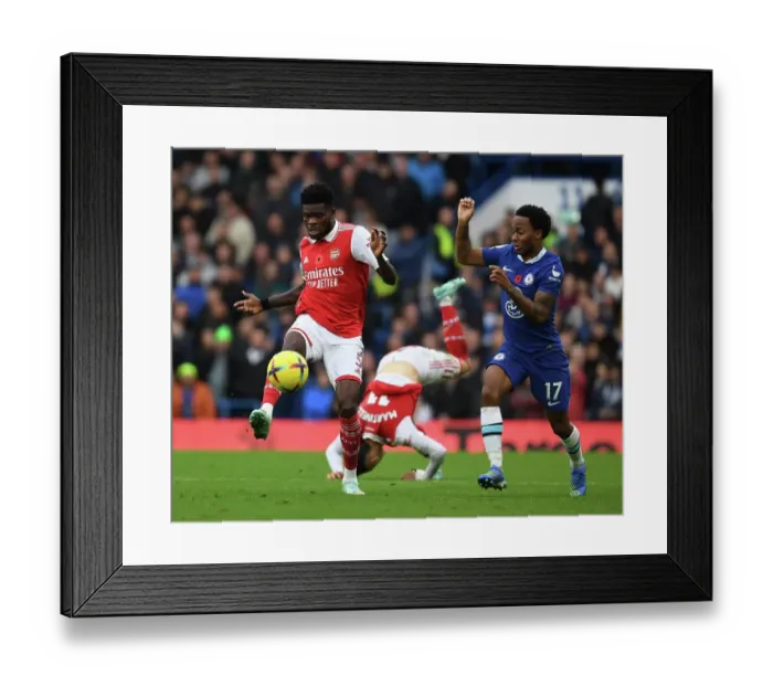 Framed Print : Thomas Partey vs Raheem Sterling: Battle at Stamford Bridge - Chelsea vs Arsenal, Premier League 2022-23