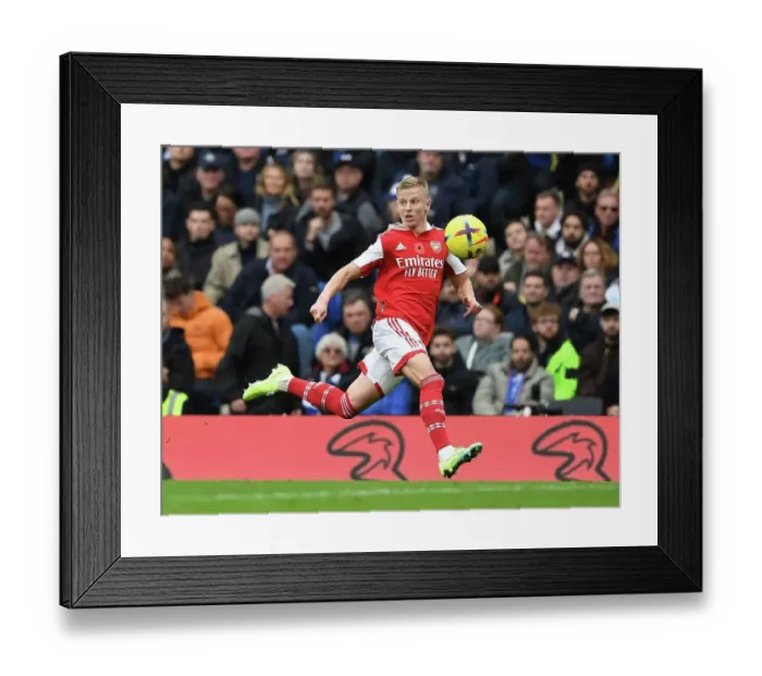 Framed Print : Arsenal's Zinchenko Faces Off Against Chelsea in Premier League Showdown (2022-23)