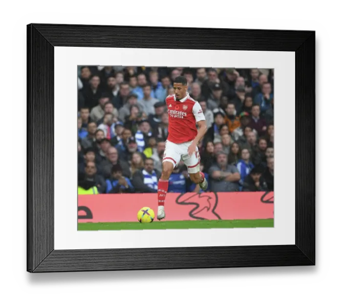 Framed Print : William Saliba at Stamford Bridge: Chelsea vs. Arsenal, Premier League 2022-23