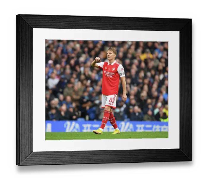 Framed Print : Martin Odegaard vs Chelsea: Arsenal's Star Clashes in Premier League Battle (2022-23)