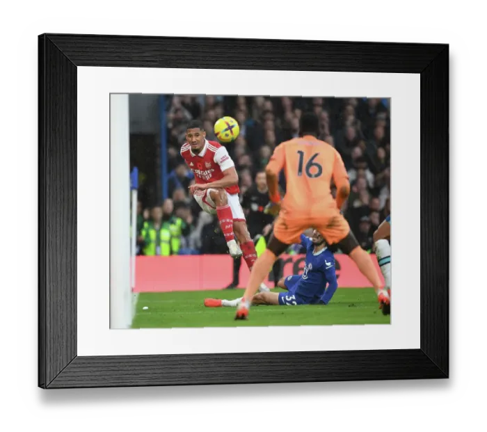 Framed Print : Saliba vs. Chelsea: Arsenal vs. Chelsea Showdown in the Premier League 2022-23