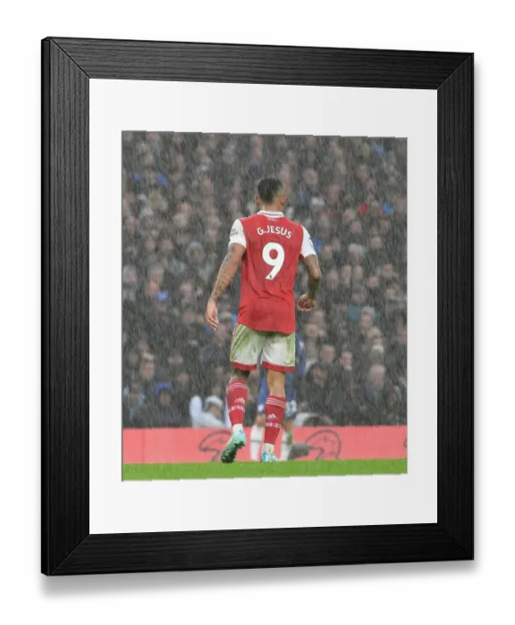 Framed Print : Gabriel Jesus in Action: Chelsea vs. Arsenal, Premier League 2022-23