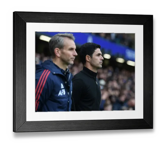 Framed Print : Mikel Arteta Pays Tribute: Chelsea vs. Arsenal, Premier League 2022-23 Framed Print : Mikel Arteta Pays Tribute: Chelsea vs. Arsenal, Premier League 2022-23