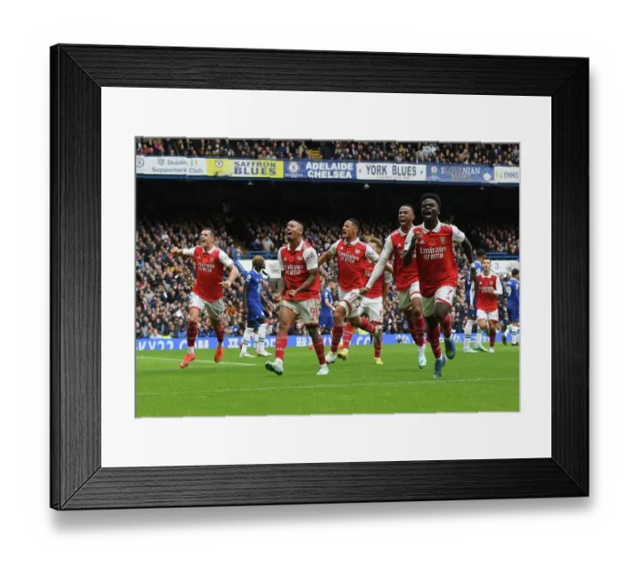 Framed Print : Gabriel's Last-Minute Stunner: Arsenal Snatch Dramatic Victory Over Chelsea (2022-23)
